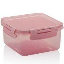 Pote Hermético Tampa Com Travas 800ml Lanche Pequeno Click Rosa