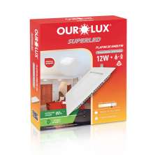 Plafon Quadrado Embutir Branco (6400 K 12W)