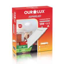 Plafon Quadrado Embutir Branco (6400 K 18W)