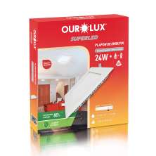 Plafon Quadrado Embutir Branco (6400 K 24W)