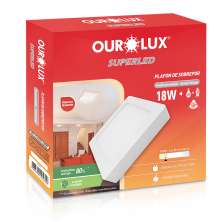 Plafon Quadrado Sobrepor Branco (2700 K 18W)
