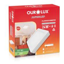 Plafon Quadrado Sobrepor Branco (2700 K 24W)