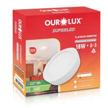 Plafon Redondo Sobrepor Branco (2700 K 18W)