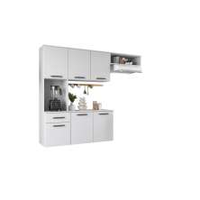 Armário Multiuso Branco Para Cozinha Moderno Suspenso Com 6 Portas 1 Gaveta Espaçoso Gi