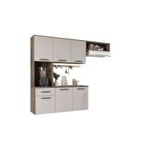 Armário Multiuso Naturale Off Para Cozinha Moderno Suspenso Com 6 Portas 1 Gaveta Espaçoso Gi