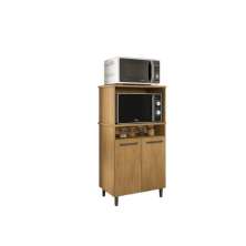 Balcão Freijo Para Forno E Micro-ondas Com 02 Portas Espaçoso Moderno Np