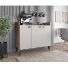 Buffet Aparador Off White Com 3 Portas Espaçoso Para Sala De Estar Luxo Ay