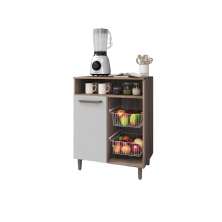 Fruteira Armário Off White Multiuso Moderno Com porta Com Espaço Para Microondas Fp