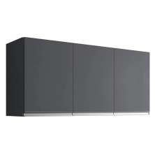 Armário Aéreo 3 Portas 120cm Debora Cinza - Pallazio