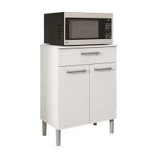 Balcão Multiuso para Forno Microondas 2 Portas e 1 Gaveta Diamond Branco - Pallazio