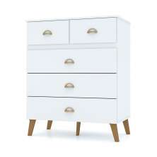Cômoda para Quarto 05 Gavetas Milão Branco - Pallazio