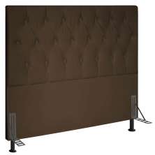 Cabeceira Casal 1,40m Estocolmo Suede Marrom - Pallazio