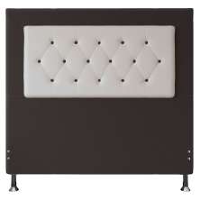 Cabeceira Casal 1,40m Havana Suede Marrom com Corino Branco - Pallazio