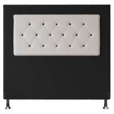 Cabeceira Casal 1,40m Havana Suede Preto com Corino Branco - Pallazio