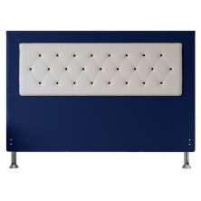Cabeceira King 1,95m Havana Suede Azul com Corino Branco - Pallazio