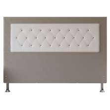 Cabeceira King 1,95m Havana Suede Bege com Corino Branco - Pallazio