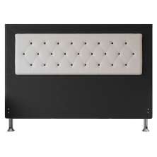 Cabeceira King 1,95m Havana Suede Preto com Corino Branco - Pallazio