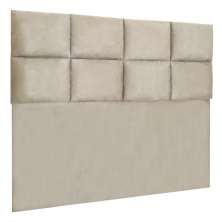 Cabeceira Modulada Solteiro 0,90m Lorena Suede Bege - Pallazio