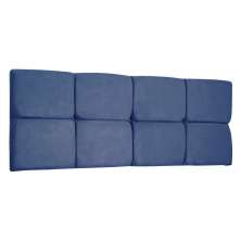 Cabeceira Painel Casal 1,40m Nina Suede Azul Marinho - Pallazio