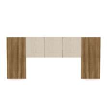 Cabeceira Painel Casal Ripado Nature e Linho Bege Sevilha 273 cm - Pallazio