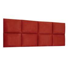 Cabeceira Painel Modulada Solteiro 0,90m Lorena Suede Vermelho - Pallazio