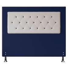 Cabeceira Queen 1,60m Havana Suede Azul com Corino Branco - Pallazio