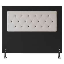 Cabeceira Queen 1,60m Havana Suede Preto com Corino Branco - Pallazio