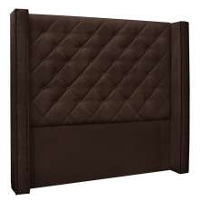 Cabeceira Queen 1,60m Vicenza Suede Marrom Café - Pallazio