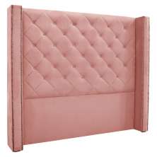 Cabeceira Queen 1,60m Vicenza Veludo Rosa - Pallazio