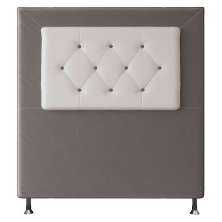 Cabeceira Solteiro 0,90m Havana Suede Cinza com Corino Branco - Pallazio
