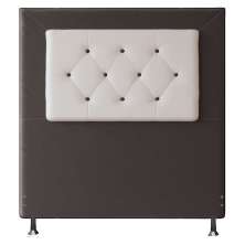 Cabeceira Solteiro 0,90m Havana Suede Marrom com Corino Branco - Pallazio