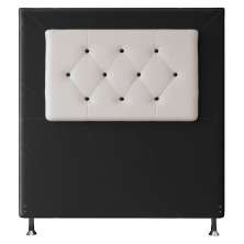 Cabeceira Solteiro 0,90m Havana Suede Preto com Corino Branco - Pallazio