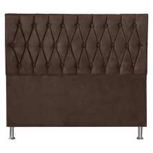 Cabeceira Solteiro 0,90m Paris Suede Marrom - Pallazio