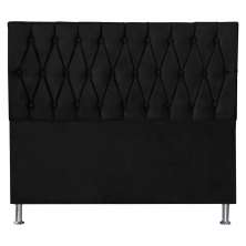 Cabeceira Solteiro 0,90m Paris Suede Preto - Pallazio