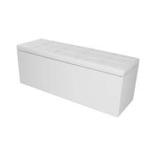 Calçadeira Recamier Baú Casal 1,40m Roma Corano Branco - Pallazio