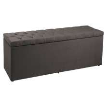 Calçadeira Recamier Baú King 1,95m Madrid Suede Cinza - Pallazio