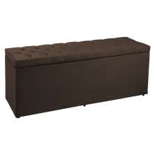 Calçadeira Recamier Baú King 1,95m Madrid Suede Marrom - Pallazio