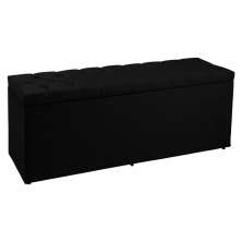 Calçadeira Recamier Baú King 1,95m Madrid Suede Preto - Pallazio