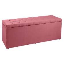 Calçadeira Recamier Baú King 1,95m Madrid Suede Rosa - Pallazio