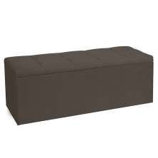 Calçadeira Recamier Baú King 1,95m Roma Suede Marrom - Pallazio