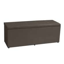 Calçadeira Recamier Baú Solteiro 0,90m Berlim Suede Marrom - Pallazio