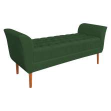 Calçadeira Recamier Casal 1,50m Londres Veludo Verde - Pallazio