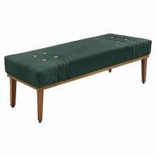 Calçadeira Recamier King 1,95m Gênova Veludo Verde Floresta - Pallazio