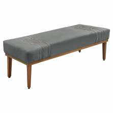 Calçadeira Recamier Queen 1,60m Gênova Veludo Cinza Chumbo - Pallazio