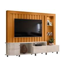 Estante Painel de TV 70 Polegadas 242cm Kim Cinamomo/Off White - Pallazio