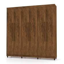 Guarda Roupa Casal 6 Portas 218 cm Elegância Imbuia -  Pallazio