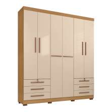 Guarda Roupa Casal Holanda 6 Portas e 6 Gavetas Carvalho/Off White - Pallazio