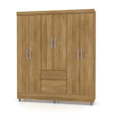 Guarda Roupa Solteiro 6 Portas 153 cm Rio Plus Branco - Pallazio