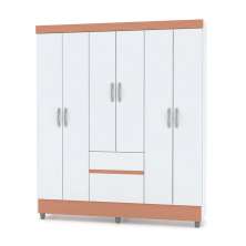 Guarda Roupa Solteiro 6 Portas 153 cm Rio Plus Imbuia - Pallazio