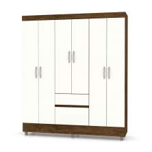 Guarda Roupa Solteiro 6 Portas 153 cm Rio Plus Nature - Pallazio